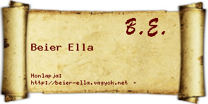 Beier Ella névjegykártya